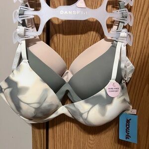 Danskin Wire-Free Bra - Gray and Cream